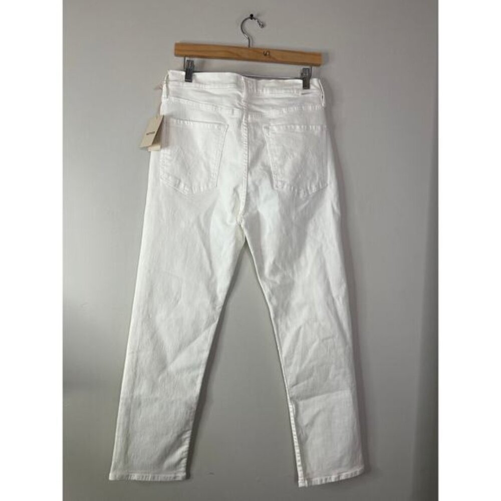 NWT Mother High Waisted Rider Ankle Button Belt Loops Denim Pants White Size: 30 - Picture 7 of 10